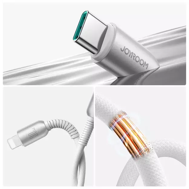 Joyroom S-A51 Cutting-Edge Series 30W USB-C - Lightning cable 1.2m - light gray 19
