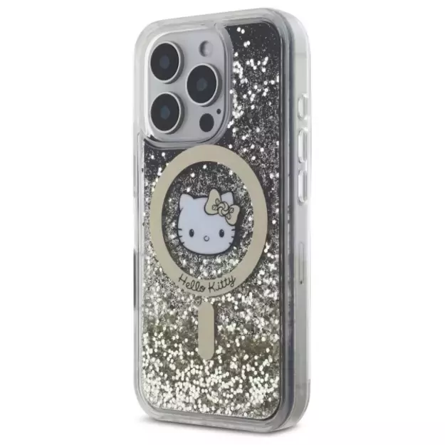 Hello Kitty Liquid Glitter Fever MagSafe iPhone 16 Pro Case - Gold 8