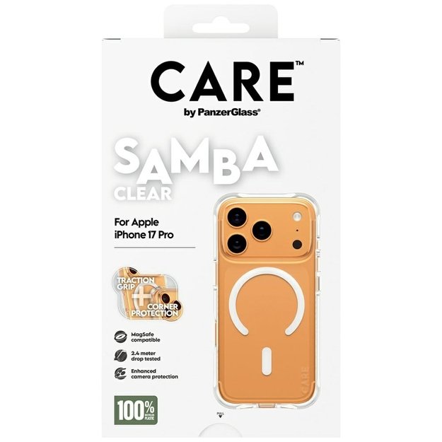 CARE by PanzerGlass Fashionable Samba Case w. White MagSafe for iPhone 17 Pro - Transparent 4