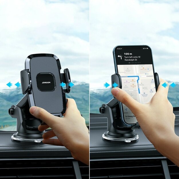 Joyroom car phone holder with telescopic extendable arm for dashboard and windshield black (JR-ZS259) 3
