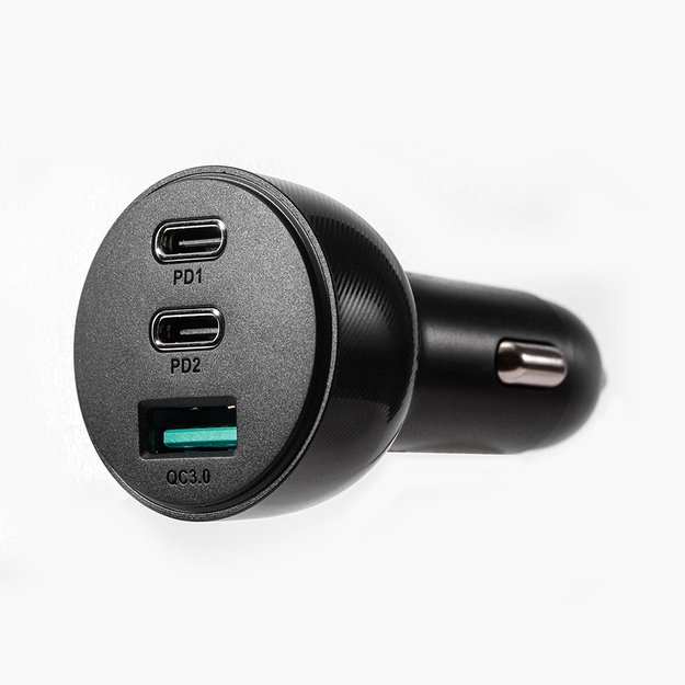 Joyroom car charger 70W with 3 ports: USB, 2 x USB C black (JR-CL26) 6