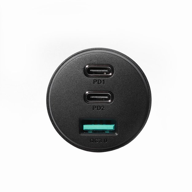 Joyroom car charger 70W with 3 ports: USB, 2 x USB C black (JR-CL26) 2