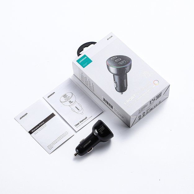 Joyroom car charger 70W with 3 ports: USB, 2 x USB C black (JR-CL26) 11