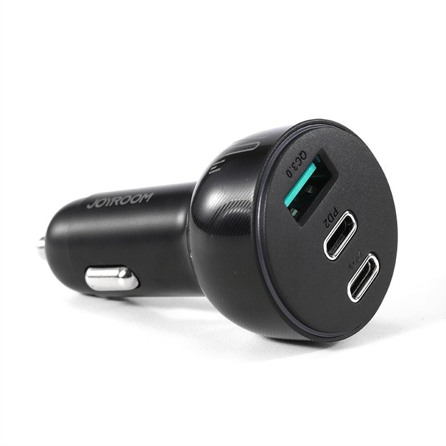 Joyroom car charger 70W with 3 ports: USB, 2 x USB C black (JR-CL26) 9