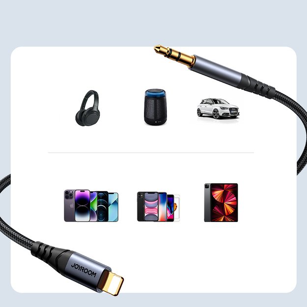 Joyroom Audio Transfer Series SY-A06 mini jack 3.5 mm / Lightning cable 1.2 m - black 9