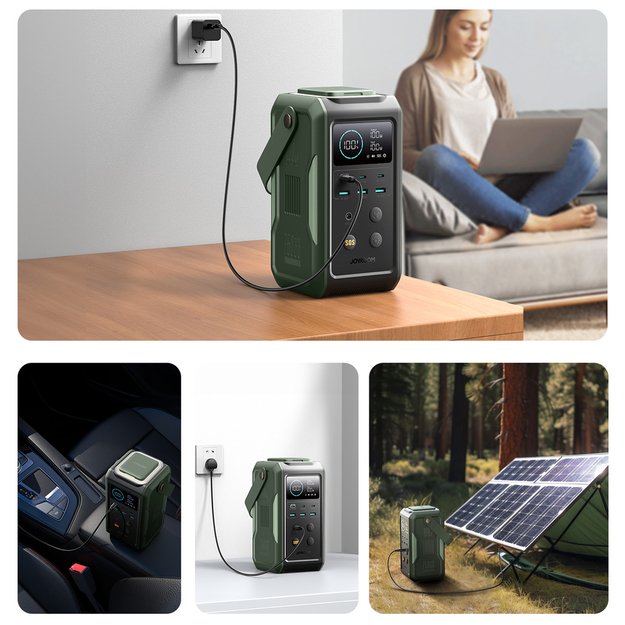 Powerbank Joyroom JR-PBF10 75000mAh 100W 3x USB-C 3x USB-A with foldable flashlight and handle - green 12