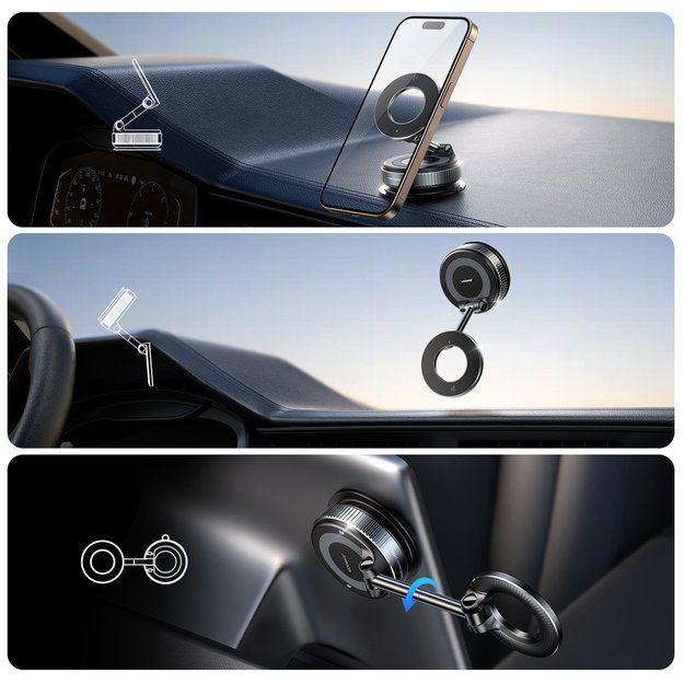 Joyroom JR-ZS501 Magnetic Car Holder Compatible with MagSafe for Dashboard - Dark Gray 3