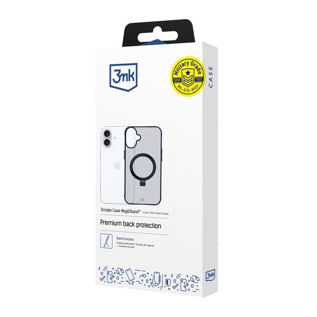 3mk Smoke Case Mag&amp Stand for Apple iPhone 16 - black 14