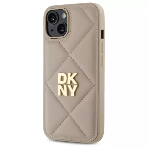 DKNY Quilted Stack Logo iPhone 14 Case - Beige 8