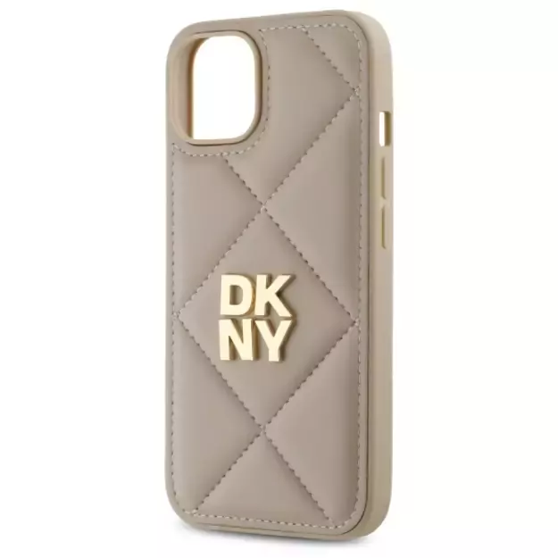 DKNY Quilted Stack Logo iPhone 14 Case - Beige 11
