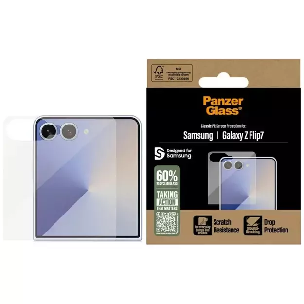 PanzerGlass Classic Fit Tempered Glass for Samsung Galaxy Z Flip7