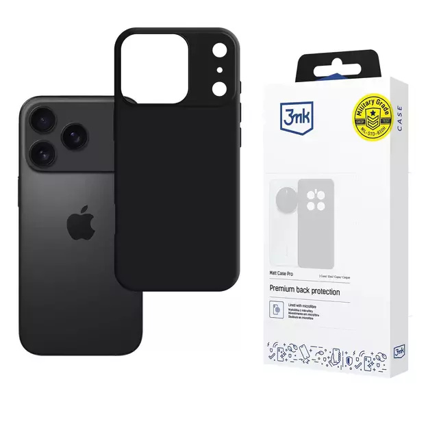 3mk Matt Case Pro for Apple iPhone 17 Pro - Matte Black