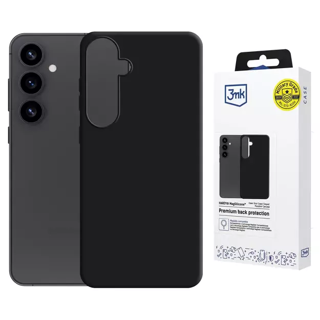 3mk Hardy MagSilicone Case for Samsung Galaxy S25 - Black