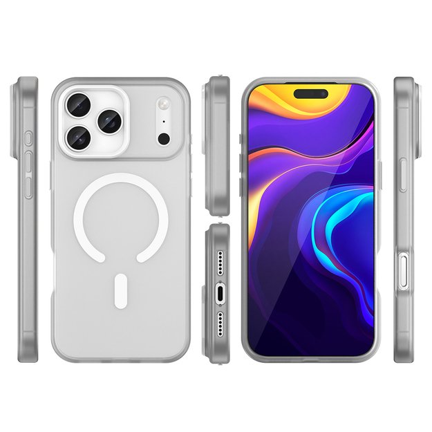 Magnetic Abrasive Case for iPhone 17 Pro Max Compatible with MagSafe - Matte White 2