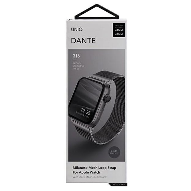 Uniq Dante Stainless Steel strap for Apple Watch 1/2/3/4/5/6/7/8/SE/SE2 42/44/45mm - graphite 1