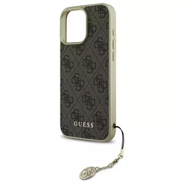 Guess 4G Charms Collection case for iPhone 16 Pro - brown 12