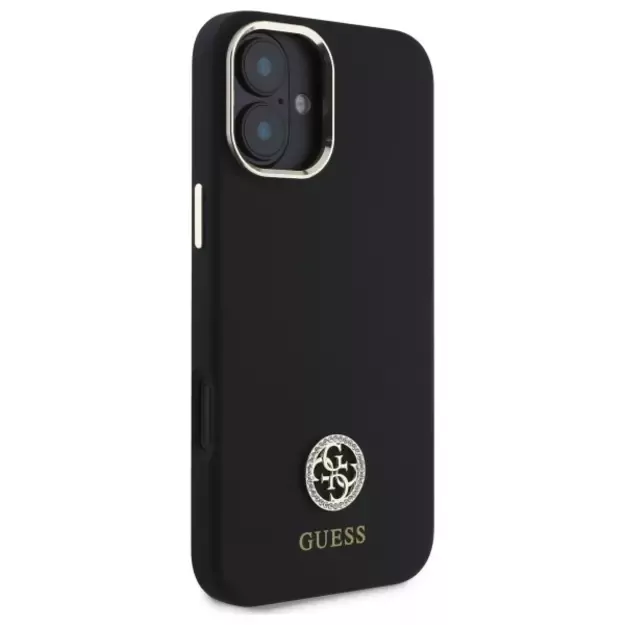 Guess Silicone Logo Strass 4G Case for iPhone 16 - Black 10