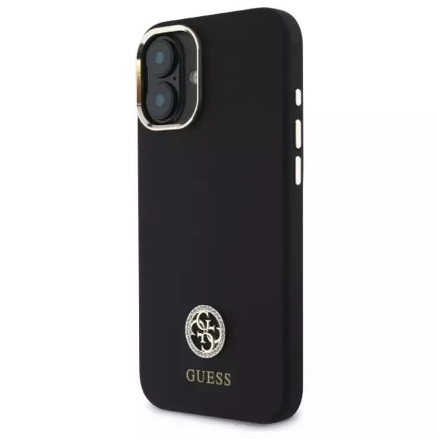 Guess Silicone Logo Strass 4G Case for iPhone 16 - Black 8