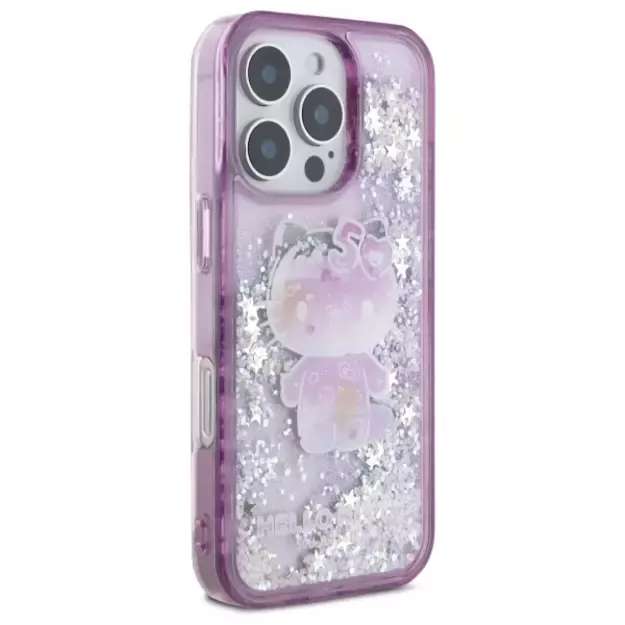 Hello Kitty Liquid Glitter 50TH Anniversary Party iPhone 16 Pro Max Case - Purple 10