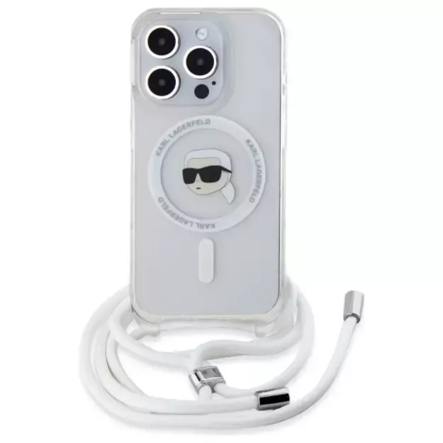 Karl Lagerfeld Crossbody IML Karl Head Magsafe Case for iPhone 16 Pro Max - Clear 7