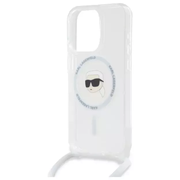 Karl Lagerfeld Crossbody IML Karl Head Magsafe Case for iPhone 16 Pro Max - Clear 10