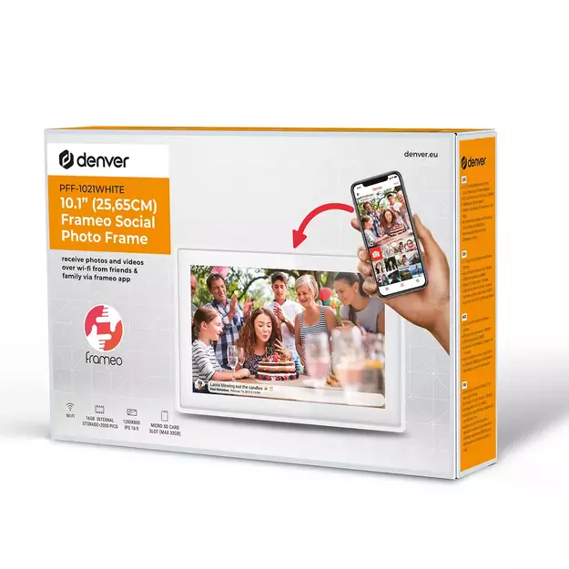 Denver Frameo PFF-1021W 10.1&quot  Digital Frame - White 6