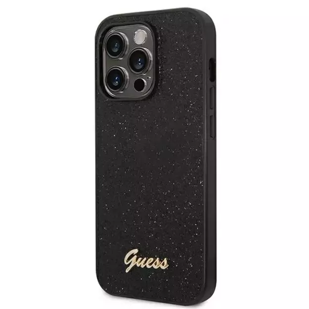 Guess GUHCP14LHGGSHK iPhone 14 Pro 6,1  czarny/black hard case Glitter Script 2