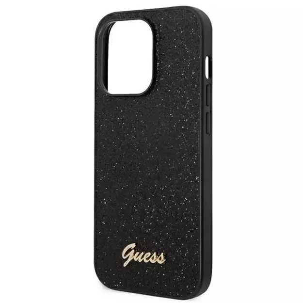 Guess GUHCP14LHGGSHK iPhone 14 Pro 6,1  czarny/black hard case Glitter Script 6