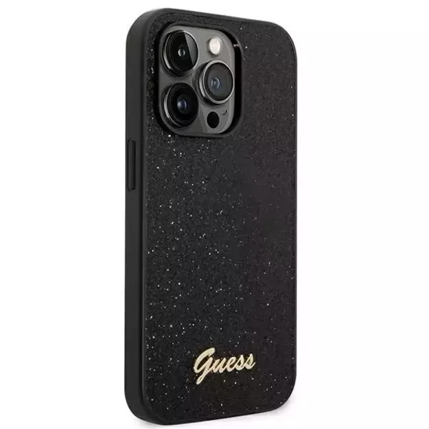 Guess GUHCP14LHGGSHK iPhone 14 Pro 6,1  czarny/black hard case Glitter Script 4