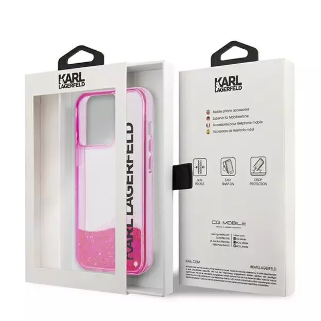 Karl Lagerfeld KLHCP14LLCKVF iPhone 14 Pro 6,1  różowy/pink hardcase Liquid Glitter Elong 7