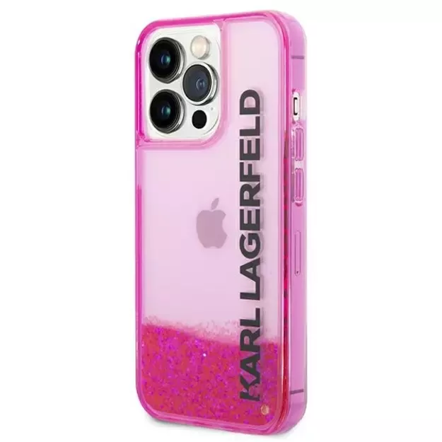 Karl Lagerfeld KLHCP14LLCKVF iPhone 14 Pro 6,1  różowy/pink hardcase Liquid Glitter Elong 1