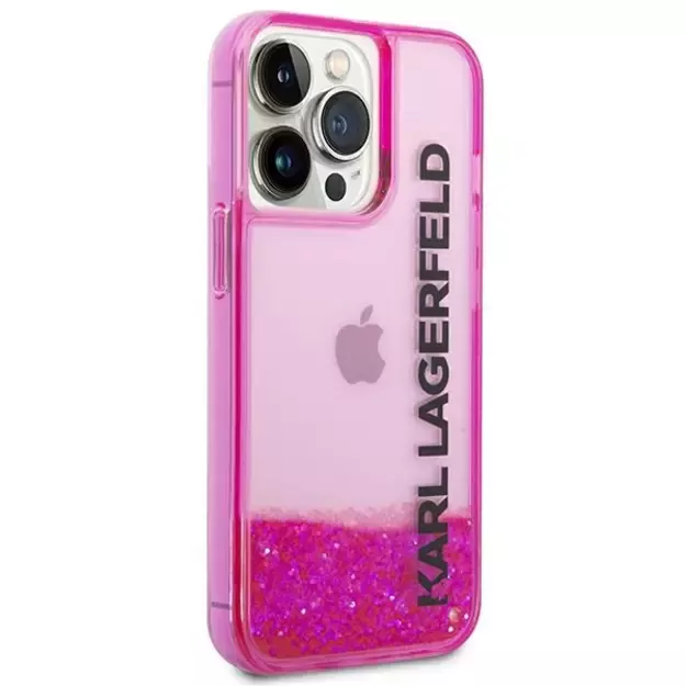 Karl Lagerfeld KLHCP14LLCKVF iPhone 14 Pro 6,1  różowy/pink hardcase Liquid Glitter Elong 3