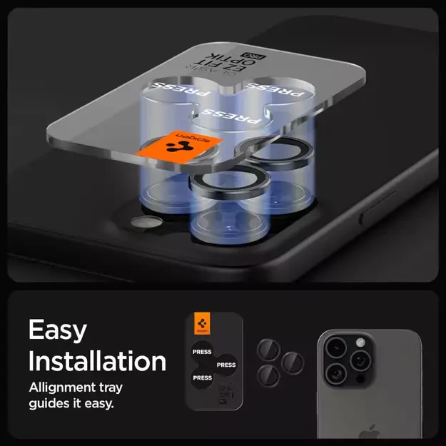 Spigen Glas.tR EZ Fit Optik Camera Protector for iPhone 14 Pro / Pro Max / 15 Pro / Pro Max / 16 Pro / Pro Max - Black 2 pcs. 11