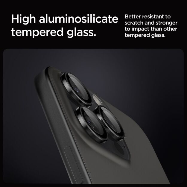 Spigen Glas.tR EZ Fit Optik Camera Protector for iPhone 14 Pro / Pro Max / 15 Pro / Pro Max / 16 Pro / Pro Max - Black 2 pcs. 24