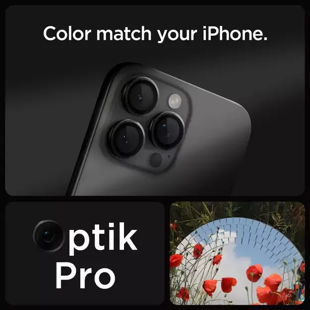 Spigen Glas.tR EZ Fit Optik Camera Protector for iPhone 14 Pro / Pro Max / 15 Pro / Pro Max / 16 Pro / Pro Max - Black 2 pcs. 13