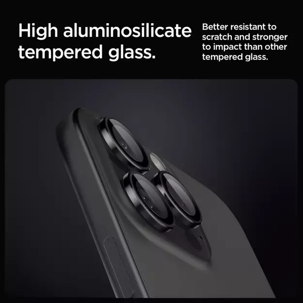 Spigen Glas.tR EZ Fit Optik Camera Protector for iPhone 14 Pro / Pro Max / 15 Pro / Pro Max / 16 Pro / Pro Max - Black 2 pcs. 16