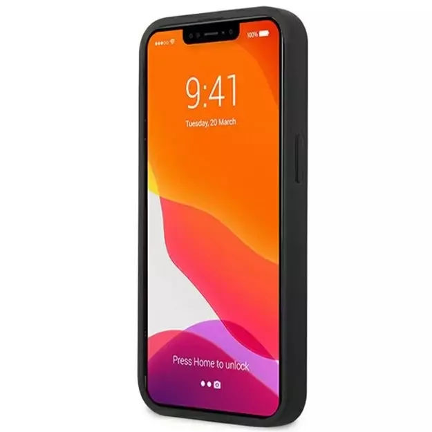 AMG AMHCP14SDOLBK iPhone 14 6.1 &quot black / black hardcase Leather Hot Stamped 4
