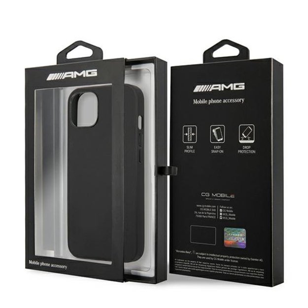 AMG AMHCP14SDOLBK iPhone 14 6.1 &quot black / black hardcase Leather Hot Stamped 8