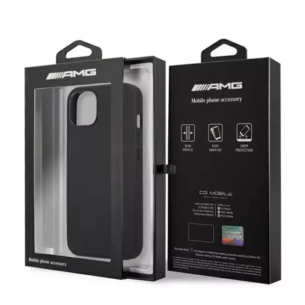 AMG AMHCP14SDOLBK iPhone 14 6.1 &quot black / black hardcase Leather Hot Stamped 7
