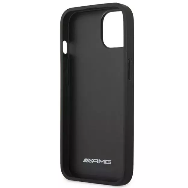 AMG AMHCP14SDOLBK iPhone 14 6.1 &quot black / black hardcase Leather Hot Stamped 6