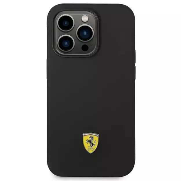 Ferrari FEHCP14LSIBBK iPhone 14 Pro 6.1&quot  black/black hardcase Silicone Metal Logo 14