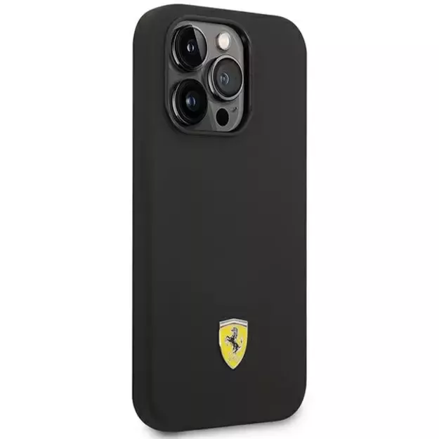 Ferrari FEHCP14LSIBBK iPhone 14 Pro 6.1&quot  black/black hardcase Silicone Metal Logo 1