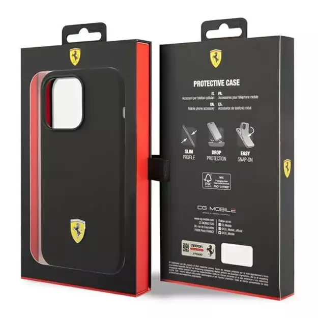 Ferrari FEHCP14LSIBBK iPhone 14 Pro 6.1&quot  black/black hardcase Silicone Metal Logo 12