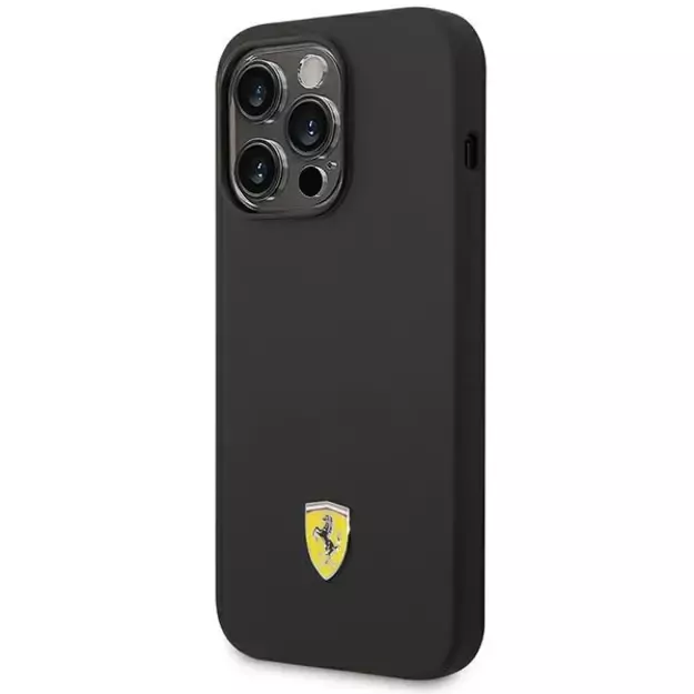 Ferrari FEHCP14LSIBBK iPhone 14 Pro 6.1&quot  black/black hardcase Silicone Metal Logo 13