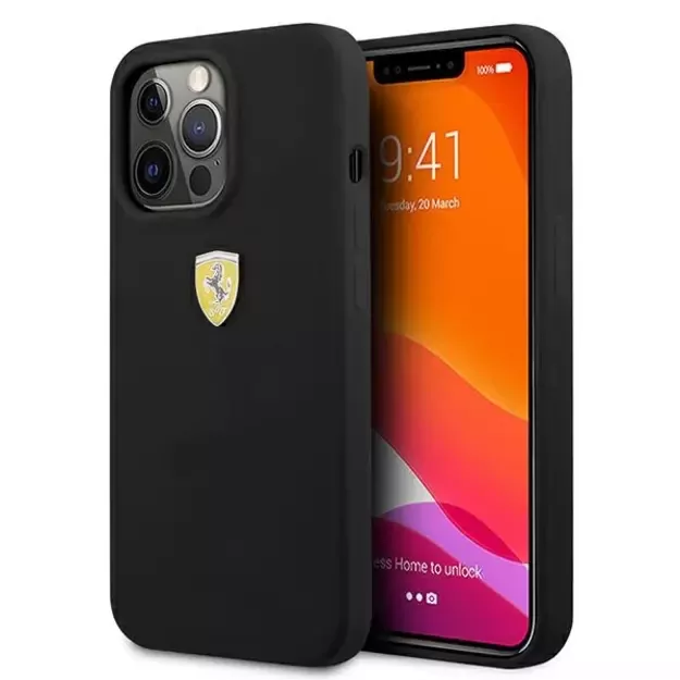 Ferrari FESSIHCP13XBK iPhone 13 Pro Max 6.7&quot  black/black hardcase Silicone