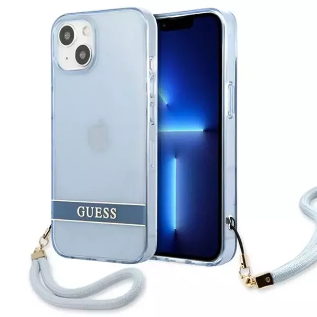Guess GUHCP13MHTSGSB iPhone 13 6.1 &quot blue / blue hardcase Translucent Stap