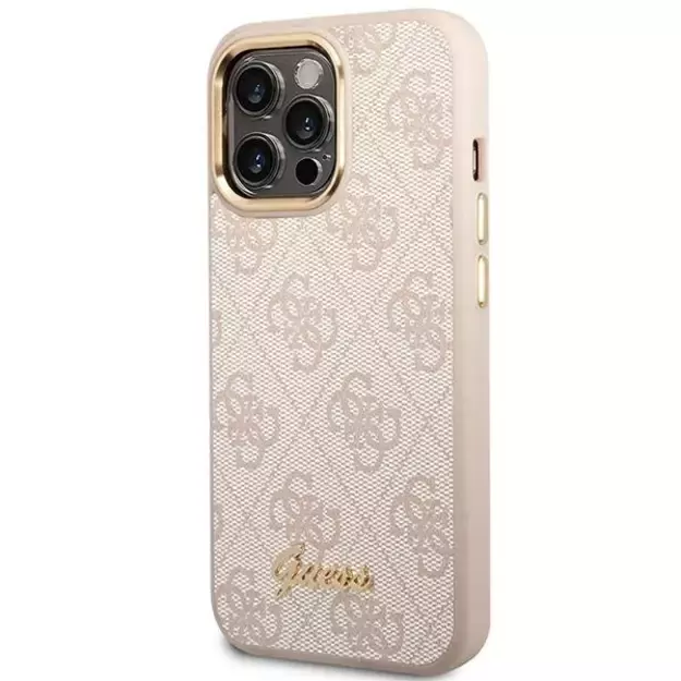 Guess 4G Vintage Gold Logo case for iPhone 14 Pro - pink 9