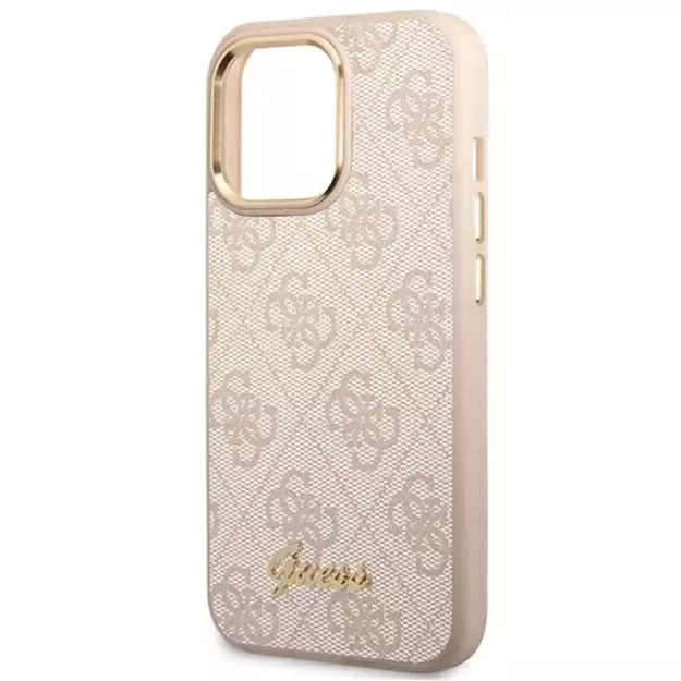 Guess 4G Vintage Gold Logo case for iPhone 14 Pro - pink 7