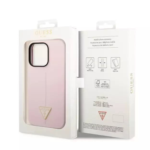 Guess Silicone Triangle iPhone 14 Pro 6.1&quot  Case - Purple 7