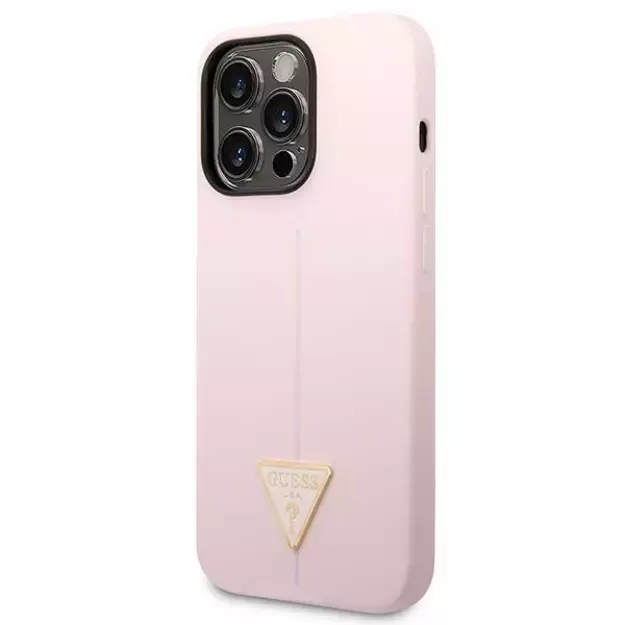 Guess Silicone Triangle iPhone 14 Pro 6.1&quot  Case - Purple 1